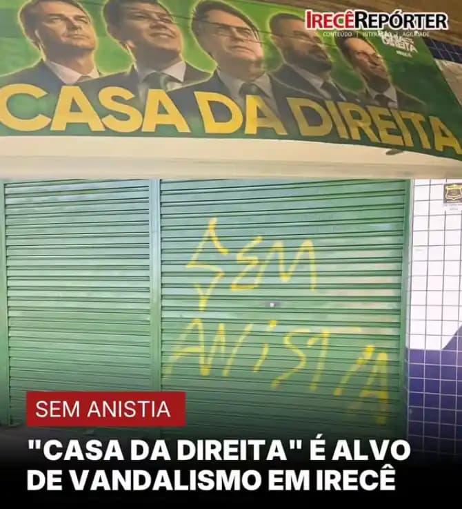 Vandalismo em Irecê: "Casa da Direita" é alvo de pichação