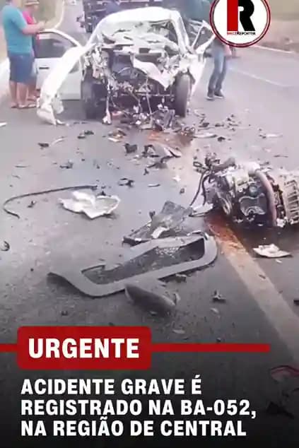 BA-052: Grave acidente na região de Central deixa motor de veículo arremessado na pista