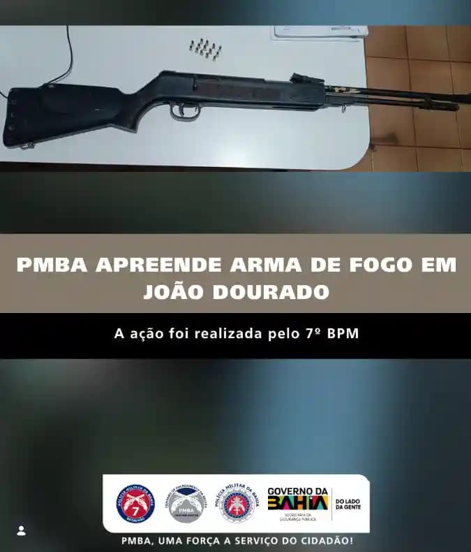 João Dourado - PMBA apreende arma de fogo em João Dourado durante cumprimento de medida judicial