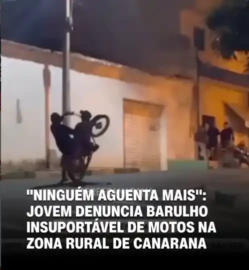 Canarana: Moradora de Salobro denuncia poluição sonora causada por motos com descargas adulteradas