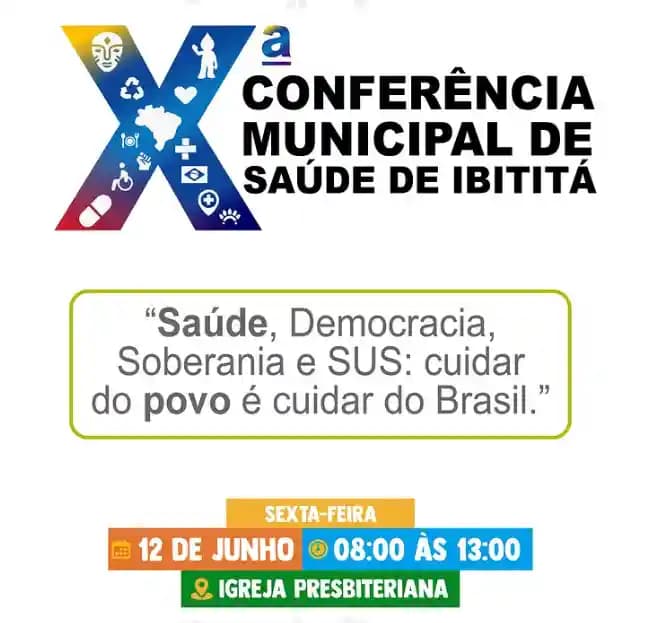 Ibititá realiza 10ª Conferência Municipal de Saúde nesta sexta-feira (12)